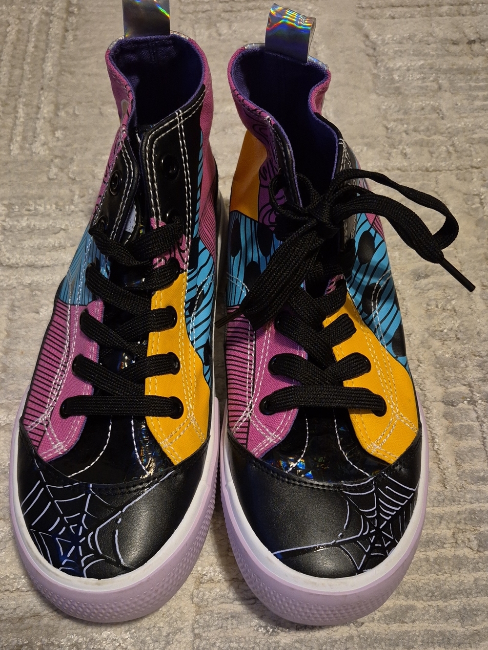 Kids High-Top Sneakers in Black, Purple, Yellow, Blue